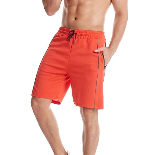 

Men's Casual Casual / Sporty Active Shorts Drawstring Pocket Elastic Waist Knee Length Pants Sports Outdoor Casual Micro-elastic Solid Color Breathable Outdoor Mid Waist White Black Blue Yellow Red M