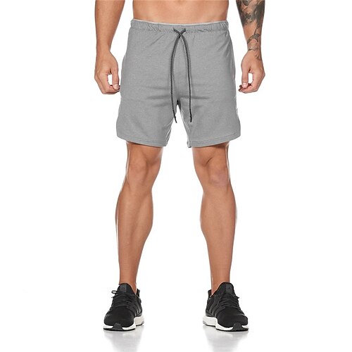 

Men's Classic Style Fashion Active Shorts Elastic Drawstring Design Short Pants Sports Outdoor Casual Micro-elastic Camouflage Solid Color Comfort Breathable Mid Waist ArmyGreen Yellow camouflage