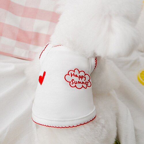 

Dog Cat Vest Heart Fashion Cute Casual / Daily Outdoor Dog Clothes Puppy Clothes Dog Outfits Breathable White Yellow Rose Pink Costume for Girl and Boy Dog Cotton XS S M L XL XXL