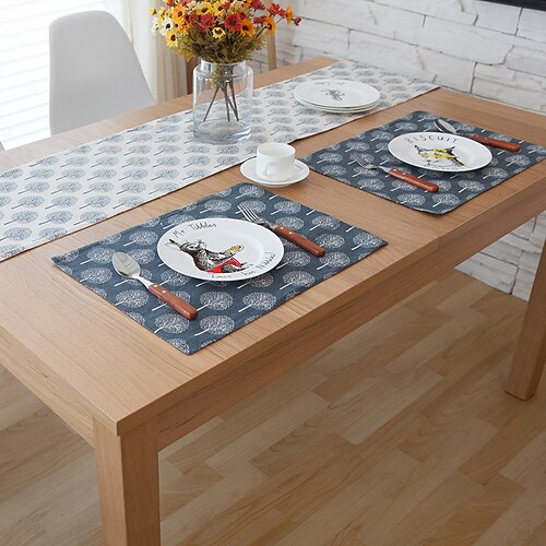

Dining Table Placemats Set of 4 Heat Resistant Non-Slip Dining Table Place Mats for Holiday Banque Kitchen Table Decor