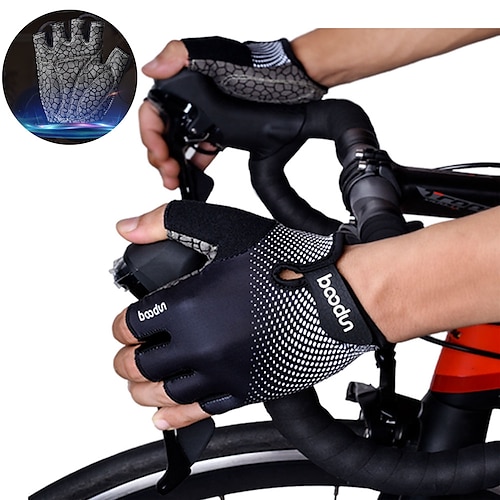 

BOODUN Bike Gloves / Cycling Gloves Anti-Slip Breathable Quick Dry Wearable Fingerless Gloves Sports Gloves Silica Gel Lycra Black Green Blue for Adults' Outdoor Exercise Cycling / Bike