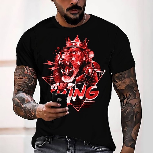 

Men's Tee T shirt Tee 3D Print Graphic Round Neck Casual Daily 3D Print Short Sleeve Tops Fashion Designer Cool Comfortable Green Blue Gray