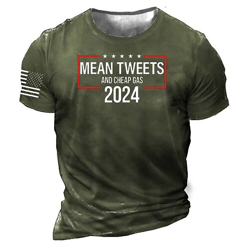 

Men's Unisex T shirt 3D Print Graphic Prints Letter Crew Neck Street Daily Print Short Sleeve Tops Casual Designer Big and Tall Sports Black Army Green Dark Gray