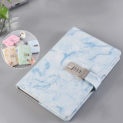 

Lined Notebook Lined A5 5.8×8.3 Inch Aesthetic Simplicity PU SoftCover with Lock Button 192 Pages Notebook for School Office Business