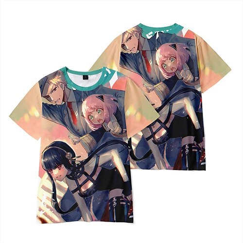 

Inspired by SPY×FAMILY Loid Forger Yor Forger Anya Forger T-shirt Cartoon 100% Polyester Anime Harajuku Graphic Kawaii T-shirt For Men's / Women's / Couple's