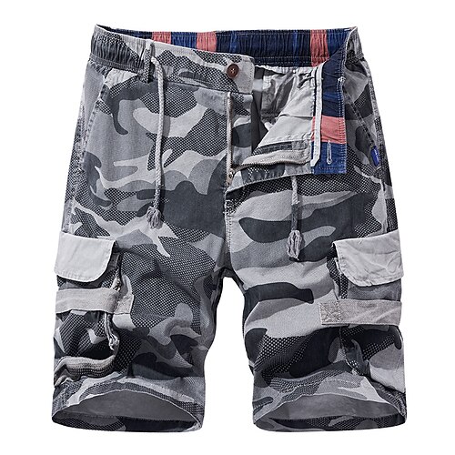 

Men's Casual Classic Shorts Cargo Shorts Work Shorts Multi Pocket Elastic Waist Short Pants Daily Micro-elastic Plain Outdoor Mid Waist Gray Army Green Khaki 30 32 34 36 38 / Summer