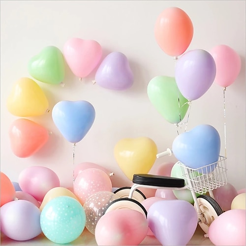 

Macaron Heart-Shaped Latex Balloons Wedding Party Decoration Happy Birthday Anniversary