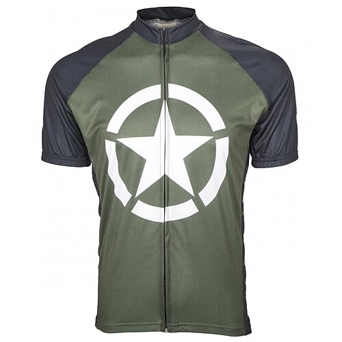 

21Grams Men's Cycling Jersey Short Sleeve Bike Top with 3 Rear Pockets Mountain Bike MTB Road Bike Cycling Breathable Quick Dry Moisture Wicking Reflective Strips Dark Gray Stars Polyester Spandex