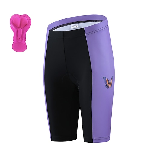 

21Grams Women's Bike Shorts Cycling Shorts Bike Padded Shorts / Chamois Bottoms Mountain Bike MTB Road Bike Cycling Sports Butterfly 3D Pad Cycling Breathable Quick Dry Purple Polyester Spandex