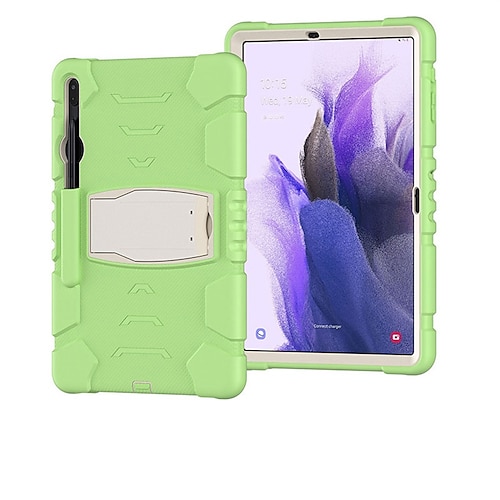 

Tablet Case Cover For Samsung Galaxy Tab S7 Plus FE Portable with Stand Shockproof Solid Colored PC Silicone