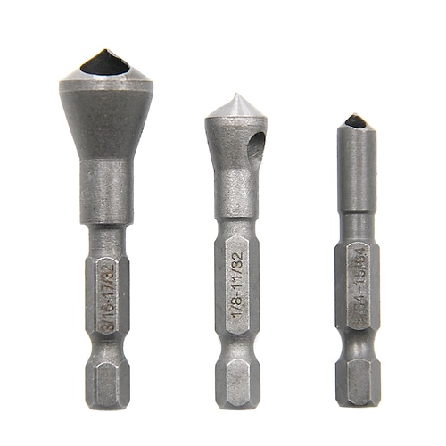 

90 Degrees Hex Shank Inch System Inclined Hole Chamfering Cutter Internal Chip Removal Spot Facer Chamferer Deburring Woodworking