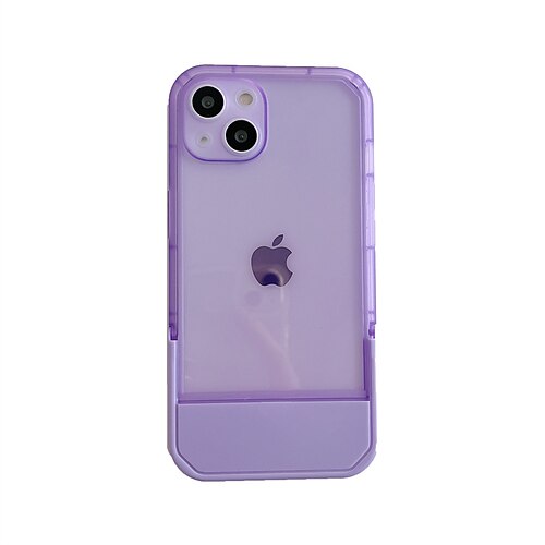 

Phone Case For Apple Back Cover iPhone 13 Pro Max 12 11 SE 2022 X XR XS Max 8 7 Transparent Kickstand Shockproof Solid Colored TPU PC