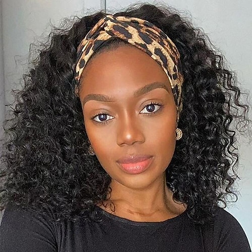 

Headband Wig Deep Wave Human Hair Wigs for Black Women Deep Wave Full Machine Made Brazilian Remy Hair