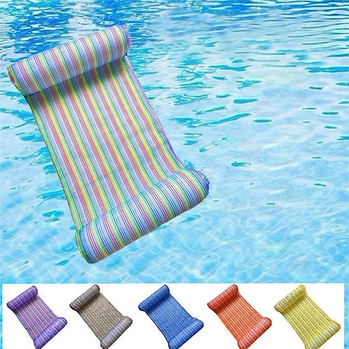 

Pool Floats,Floating Bed Adults Rainbow Striped Floating Mat Inflatable Lounge Chair for Swimming Pool Water Park,Inflatable for PoolCandy