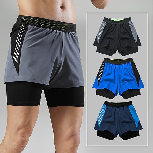 

Men's Swim Trunks Swim Shorts Quick Dry Lightweight Board Shorts Bathing Suit with Pockets Compression Liner Drawstring Swimming Surfing Beach Water Sports Patchwork Summer / Micro-elastic