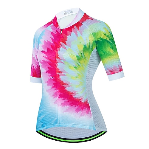 

21Grams Women's Cycling Jersey Short Sleeve Bike Top with 3 Rear Pockets Mountain Bike MTB Road Bike Cycling Breathable Quick Dry Moisture Wicking Reflective Strips Red Graffiti Polyester Spandex