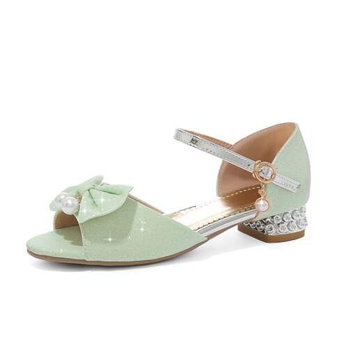 

Girls' Sandals Princess Shoes School Shoes PU Flower Girl Shoes Big Kids(7years ) Party Birthday Buckle Green Blue White Fall Summer / Peep Toe