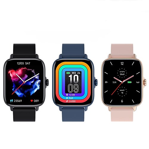 

iPS ST45S Smart Watch 1.7 inch Smartwatch Fitness Running Watch Bluetooth Temperature Monitoring Pedometer Call Reminder Compatible with Android iOS Women Men Waterproof Long Standby Hands-Free Calls