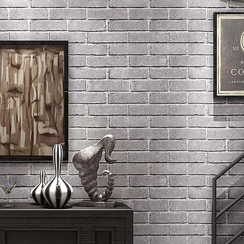 

Modern Simple 3D Non-Woven Brick Wallpaper Brick Bedroom Living Room Clothing Dining Room Background Wallpaper