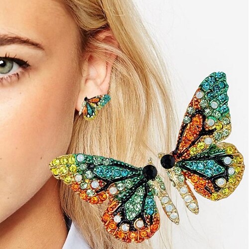 

1 Pair Earrings fan earrings For Women's Cubic Zirconia Street Gift Beach Imitation Diamond Alloy Fancy Animal