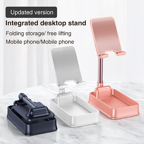 

Phone Stand Rotatable Retractable Angle Height Adjustable Phone Holder for Desk Selfies / Vlogging / Live Streaming Compatible with Tablet All Mobile Phone Phone Accessory