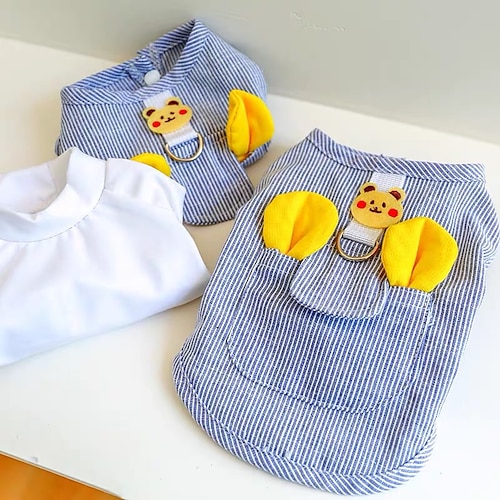 

Dog Cat Harness Stripes Animal Adorable Cute Dailywear Casual / Daily Dog Clothes Puppy Clothes Dog Outfits Soft Blue Costume for Girl and Boy Dog Polyester XS S M L XL