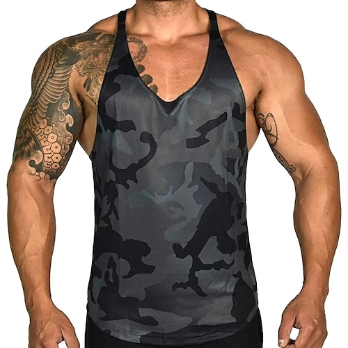 

Herren Tank Top Shirt Unterhemden Ärmelloses Hemd camuflaje Rundhalsausschnitt Heißprägen Outdoor Strasse Ärmellos Bedruckt Bekleidung Baumwolle Modisch Brautkleider schlicht Atmungsaktiv Komfortabel