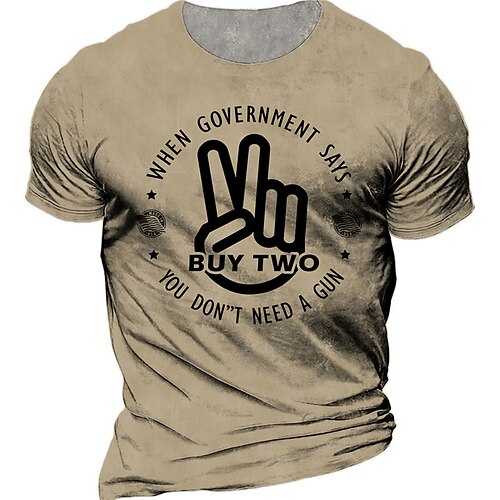 

Men's Unisex T shirt Tee 3D Print Graphic Prints Hand Letter Crew Neck Street Daily Print Short Sleeve Tops Casual Vintage Designer Big and Tall Army Green Khaki