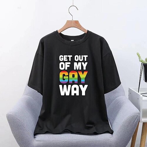 

lgbt respeta a las personas transgénero el amor gana el estilo europeo y americano creativo simple camiseta negra de manga corta para mujer