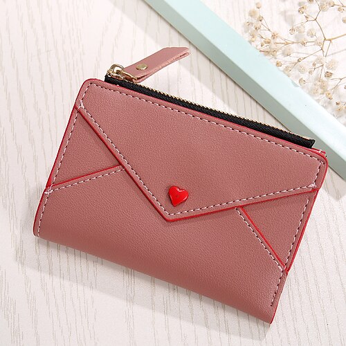 

Women's Wallet PU Leather Zipper Solid Color Daily Going out Black Blue Pink Yellow