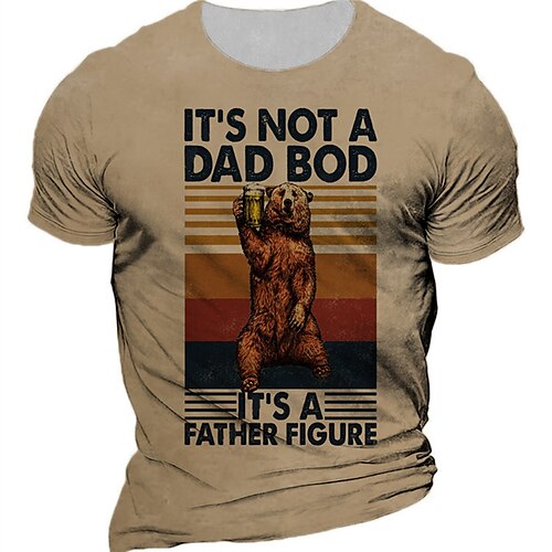 

Men's Unisex T shirt Tee 3D Print Graphic Prints Beer Animal Crew Neck Street Daily Print Short Sleeve Tops Casual Designer Big and Tall Sports Purple Khaki