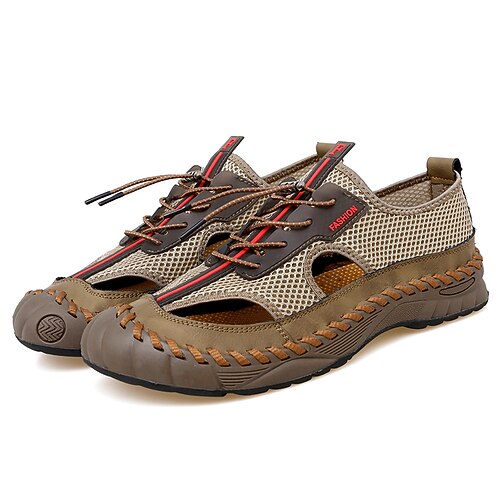 

Men's Sandals Casual Classic Daily Outdoor PU Black Gray Khaki Spring Summer