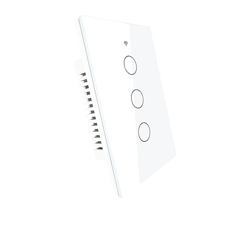 

ZS-US3-WH/Zigbee Tuya Smart Switch 3 Gang App Control Button Switch With Single Live Wire Or Live And Neutral Wire For Daily / Living Room / Bedroom APP Control / Timing Function / Smart ZigBee