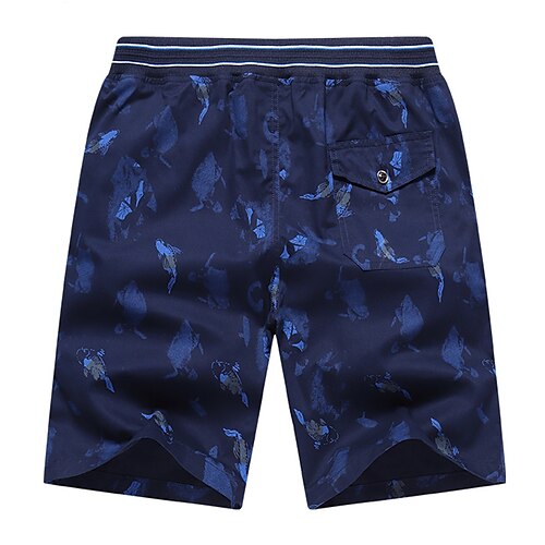 

Men's Casual Sports Shorts Beach Shorts Multiple Pockets Knee Length Pants Inelastic Solid Color Fish Lightweight Sports Mid Waist Black Green Blue Khaki Royal Blue L XL XXL 3XL 4XL