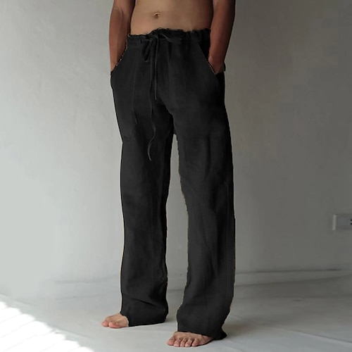 2024 Elastic Breathable Trousers Loose Cotton And Linen Pant