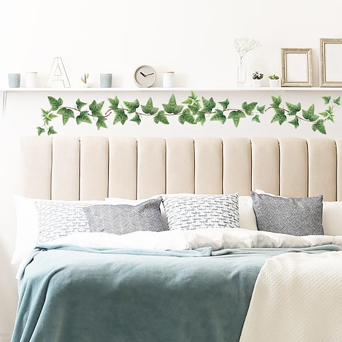 

Green Leaves Wallpaper Border Peel and Stick Self Adhesive PVC/Vinyl Modern Wall Decal for Room 3059CM1PC