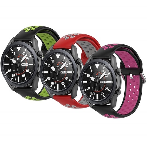 

3 PCS Smart Watch Band for Samsung Galaxy Gear S3 Classic LTE Watch 42mm Watch 46mm Watch 3 41mm Watch 3 45mm 20mm 22mm Silicone Smartwatch Strap Adjustable Shockproof Breathable Sport Band