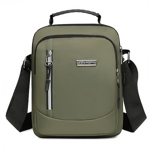 

Men's Canvas Tote Bag Oxford Cloth Zipper Solid Color Daily Office & Career Green Black Blue Gray