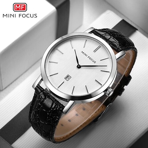 

MINI FOCUS Quartz Watch for Men Analog Quartz Stylish Stylish Waterproof Alloy PU Leather Fashion