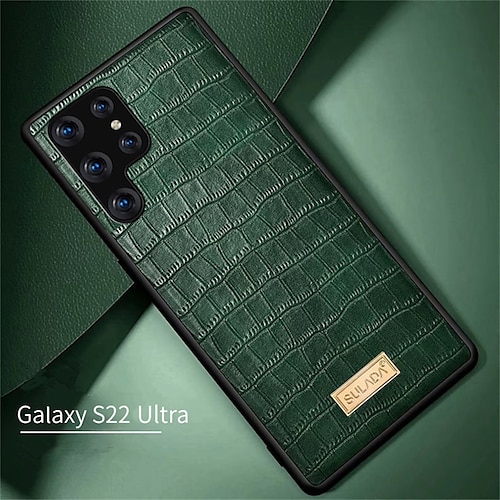 

Sulada Phone Case PU Leather Case For Samsung Galaxy S22 S22 Plus S22 Ultra Crocodile Texture Slim Soft Back Armor Shockproof Cover