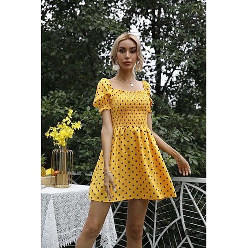 

Audrey Hepburn 1950s Vacation Dress Cocktail Dress Vintage Dress Dress Masquerade Women's Costume Vintage Cosplay Party / Evening Short Sleeve Dress Masquerade