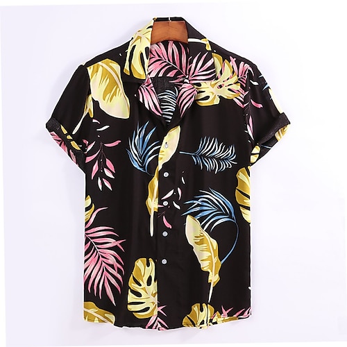 

Men's Shirt 3D Print Floral Turndown Casual Daily Print Tops Casual Exaggerated Black