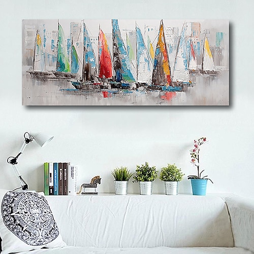 

Oil Painting Hand Painted Horizontal Abstract Landscape Contemporary Modern Stretched Canvas