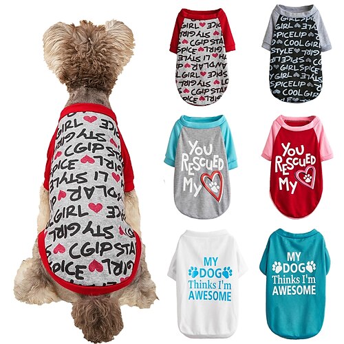 

Dog Cat T-shirts Vest Dog clothes Heart Letter & Number Slogan Princess Casual / Sporty Euramerican Sports Holiday Dog Clothes Puppy Clothes Dog Outfits White Black Grey Costume for Girl and Boy Dog