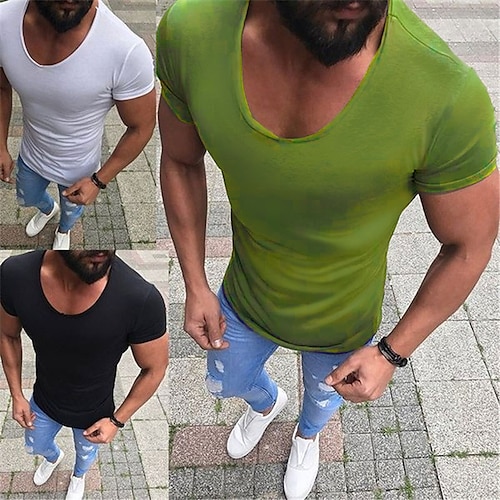 

Hombre Camiseta Tee Color sólido Estampados Cuello Barco Verde Trébol Blanco Negro Casual Diario Manga Corta Ropa Básico Ropa de calle Design Sensual / Verano / Verano / Deportes