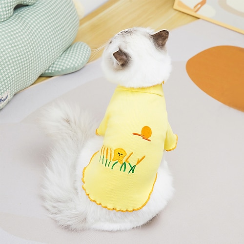 

Dog Cat Shirt / T-Shirt Animal Fashion Cute Casual / Daily Outdoor Dog Clothes Puppy Clothes Dog Outfits Soft White Black Yellow Costume for Girl and Boy Dog Cotton S M L XL XXL