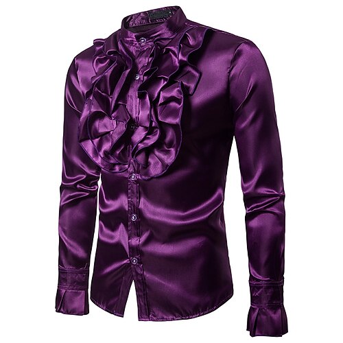 

Prince Retro Vintage Rococo Victorian Blouse / Shirt Masquerade Men's Costume Vintage Cosplay Party / Evening Long Sleeve Blouse Masquerade