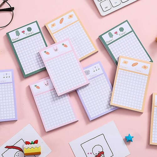 

4 pcs Sticky Notes 69 inch Colorful Paper Lined Cute Self-adhesive Post It Notes for School Office Student