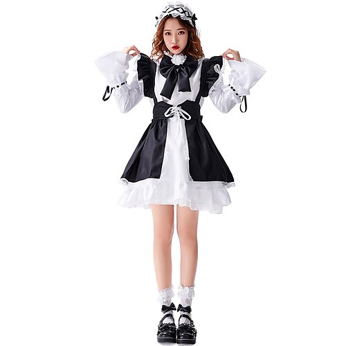 

Lolita Dolce Lolita Shiro e Kuro Lolita Lolita Vestiti Costume cosplay Completo Cameriera Per donna Giapponese Costumi Cosplay Nero Tinta unica Manica lunga / Abito / Grembiule