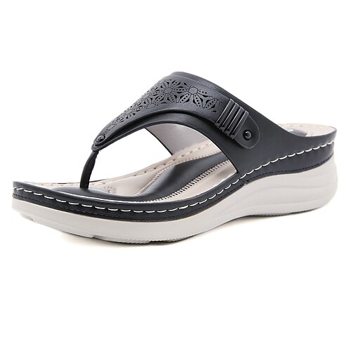 

Women's Sandals Wedge Sandals Wedge Heels Wedge Heel Round Toe Open Toe Elegant Casual Daily Office Walking Shoes PU Leather Loafer Spring Summer Solid Colored Almond Black Green